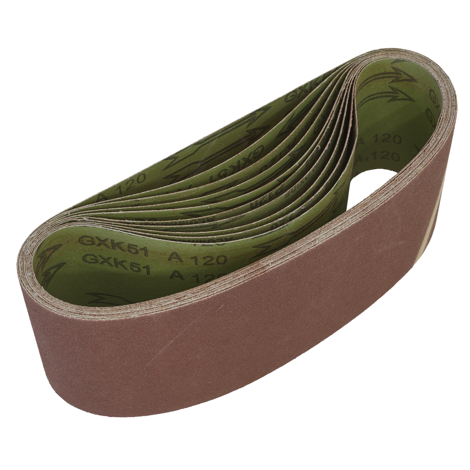 Sealey WSB61120 100 x 610mm Sanding Belt 120Grit - Pack of 10