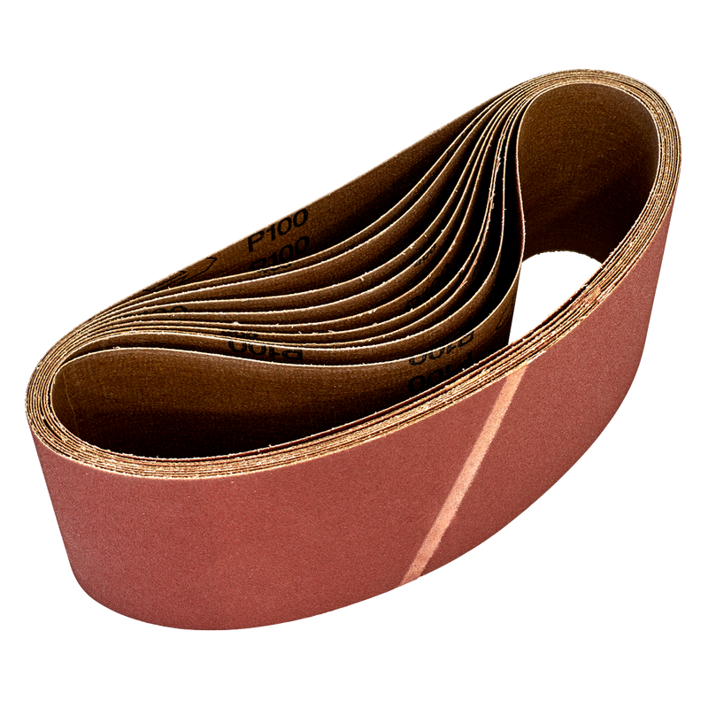 Sealey WSB62100 100 x 620mm Sanding Belt 100Grit - Pack of 10