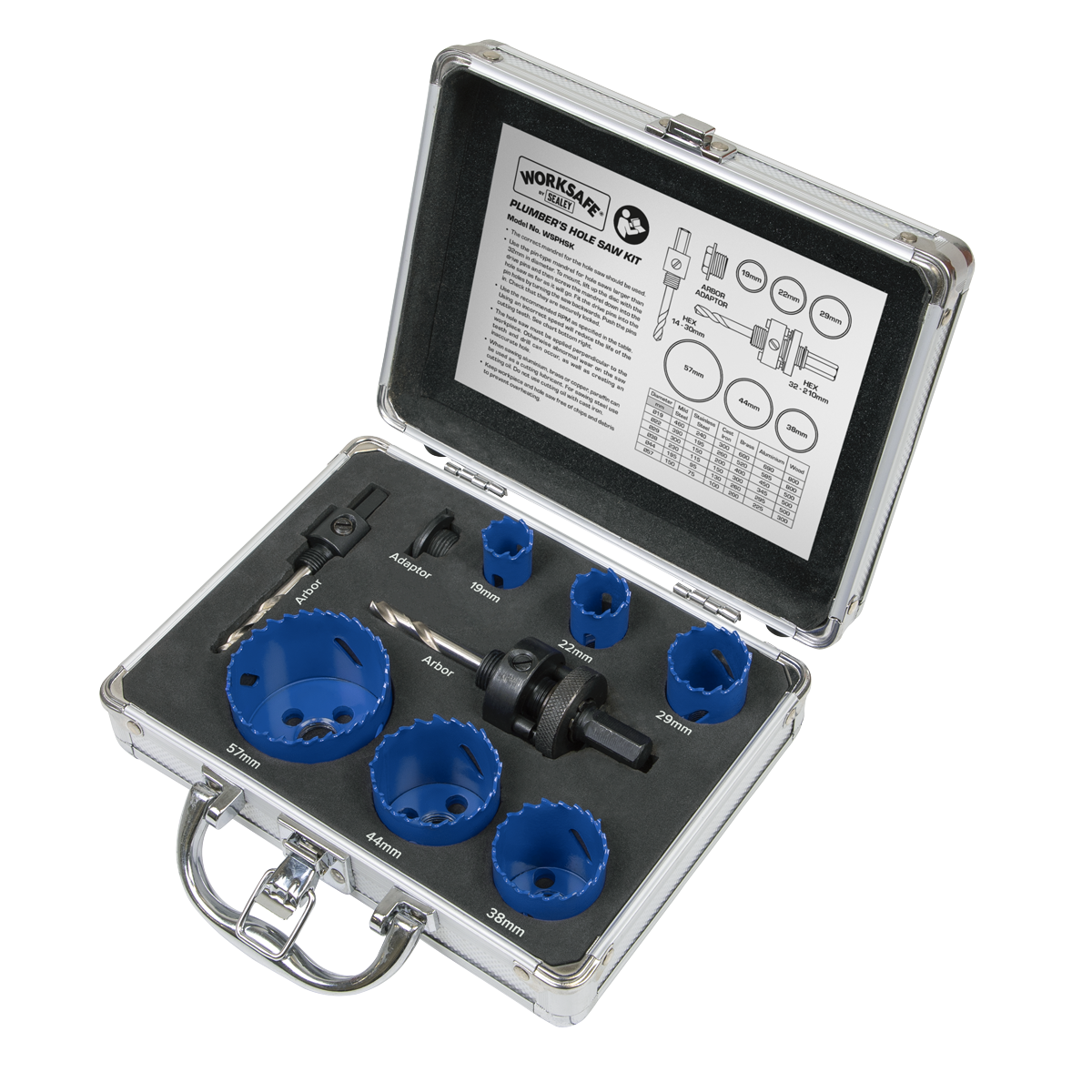 Sealey WSPHSK 9pc Plumber's Hole Saw Kit