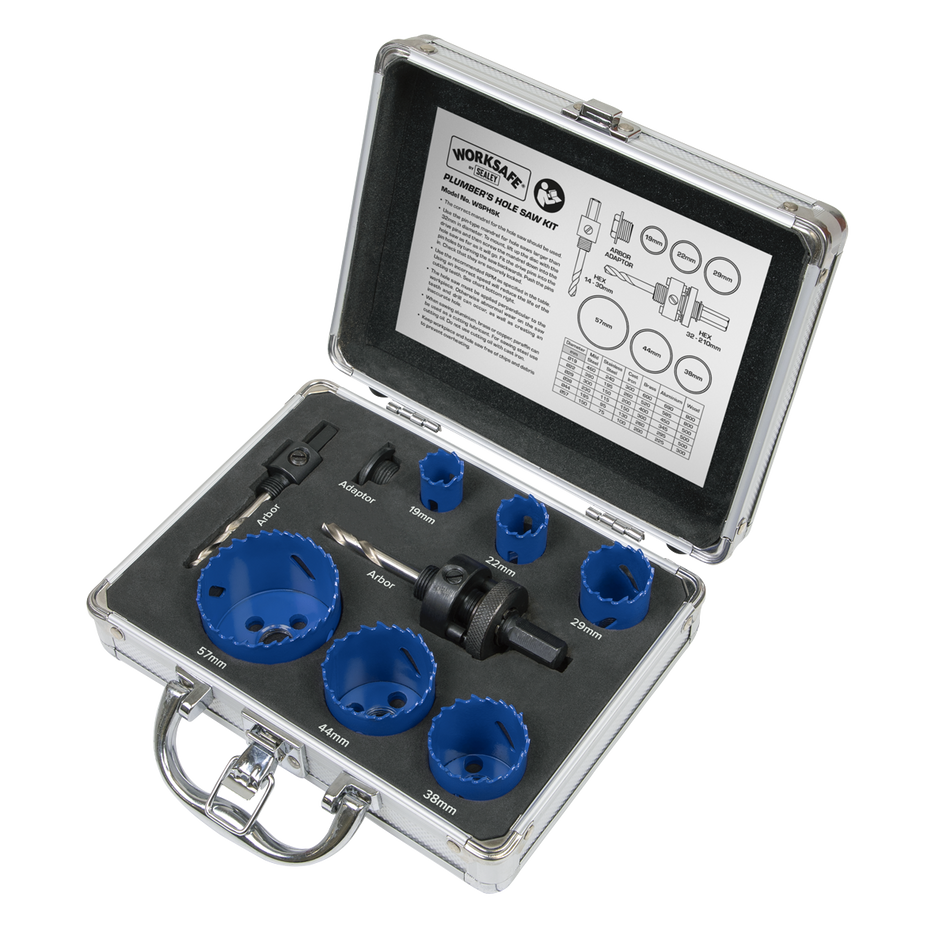 Sealey WSPHSK 9pc Plumber's Hole Saw Kit