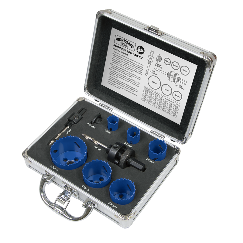Sealey WSPHSK 9pc Plumber's Hole Saw Kit