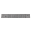 Sealey WWSA510PC 5/10g Adhesive Wheel Weight Strip of 8 (4 x Each Weight) - Pack of 100 - Zinc Plated Steel - Plastic Coated