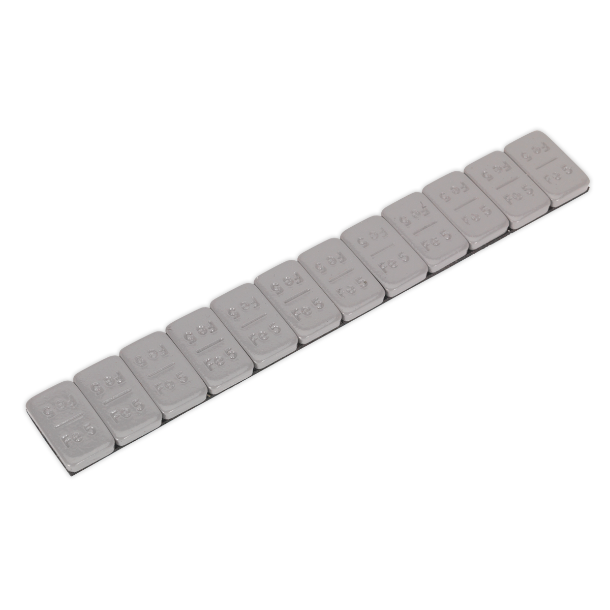 Sealey WWSA5PC 5g Adhesive Wheel Weight Strip of 12 - Pack of 100 Zinc Plated Steel Plastic Coated