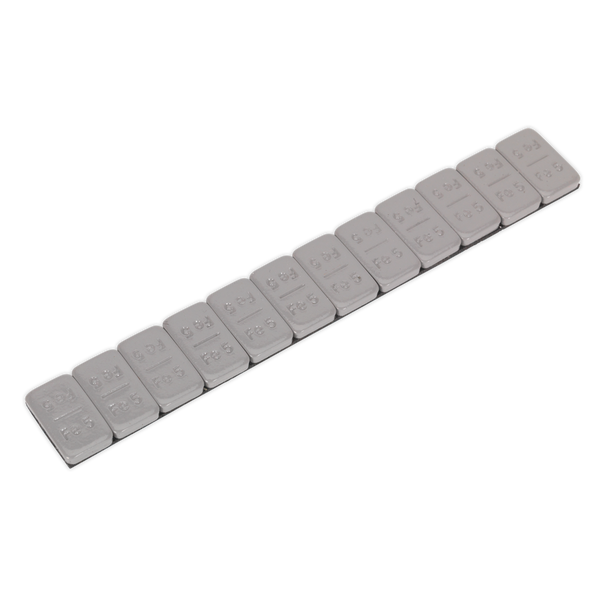 Sealey WWSA5PC 5g Adhesive Wheel Weight Strip of 12 - Pack of 100 Zinc Plated Steel Plastic Coated