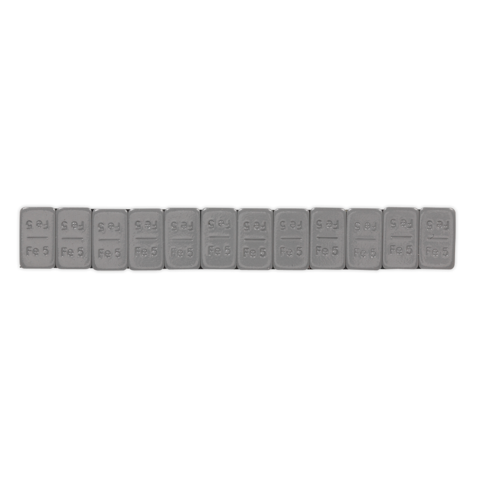 Sealey WWSA5PC 5g Adhesive Wheel Weight Strip of 12 - Pack of 100 Zinc Plated Steel Plastic Coated