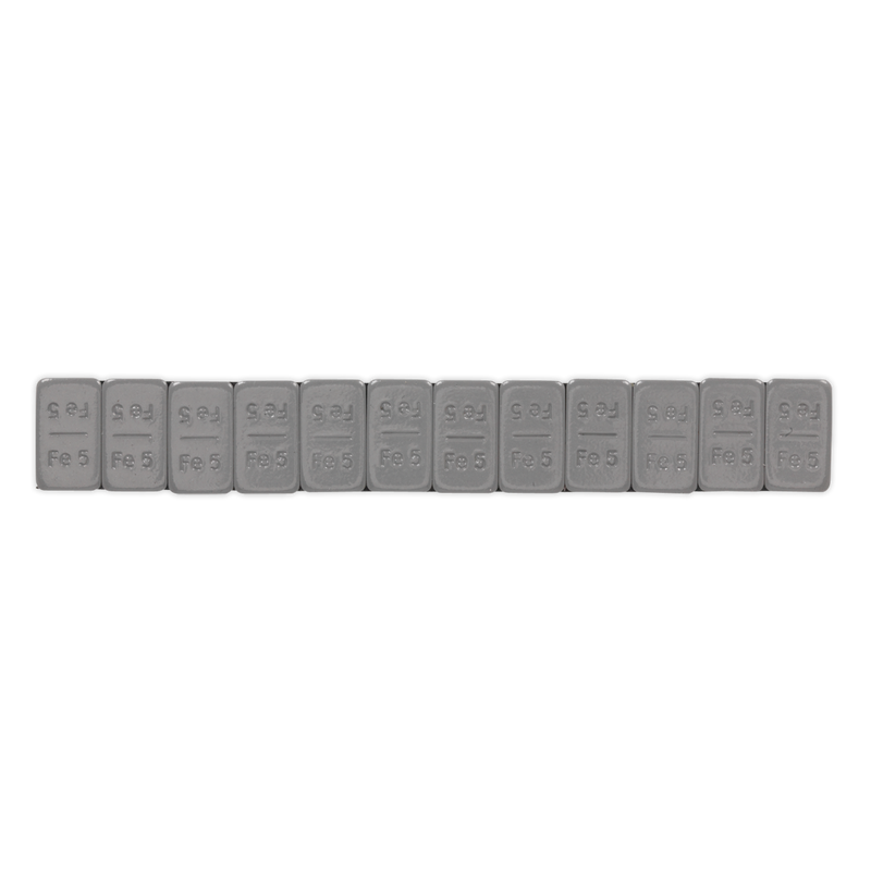 Sealey WWSA5PC 5g Adhesive Wheel Weight Strip of 12 - Pack of 100 Zinc Plated Steel Plastic Coated