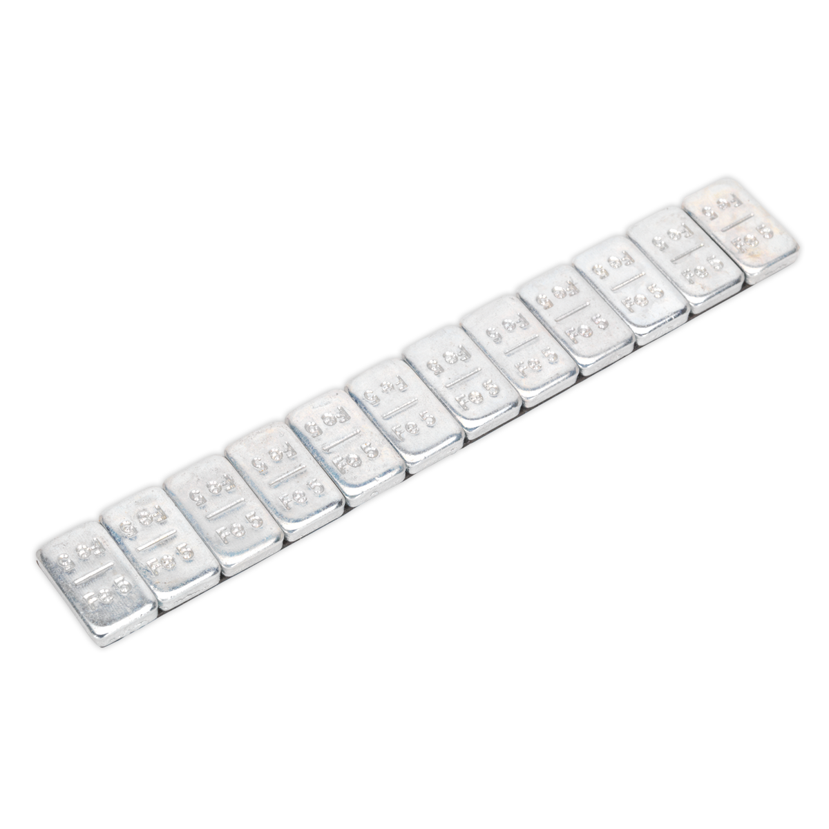Sealey WWSA5 5g Adhesive Wheel Weight Strip of 12 - Pack of 100 - Zinc Plated Steel