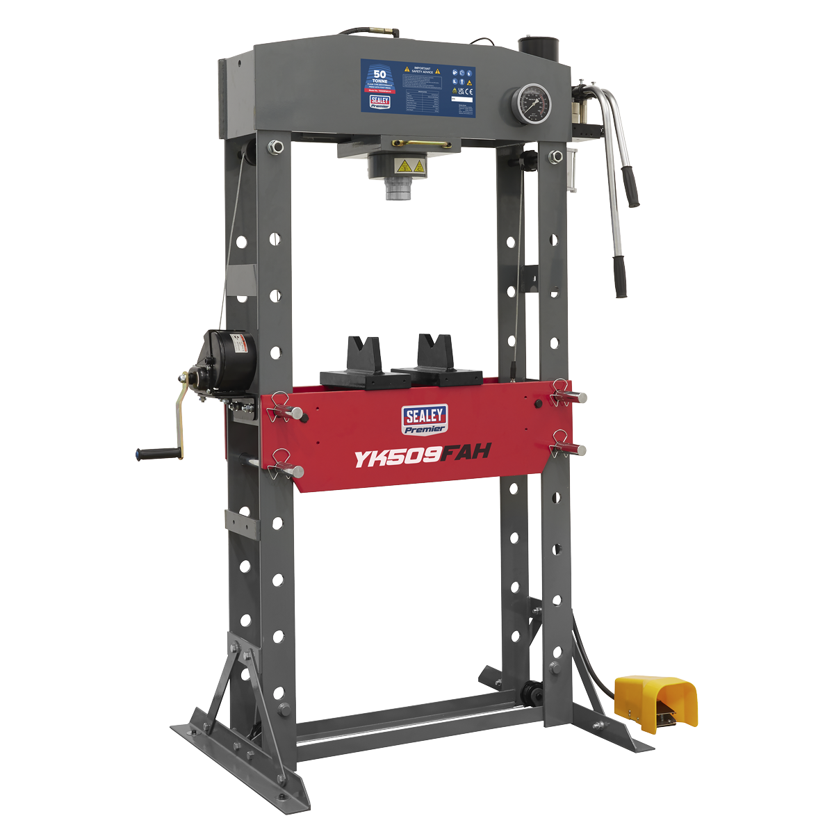 Sealey YK509FAH 50tonne Floor Type Air/Hydraulic Press with Foot Pedal