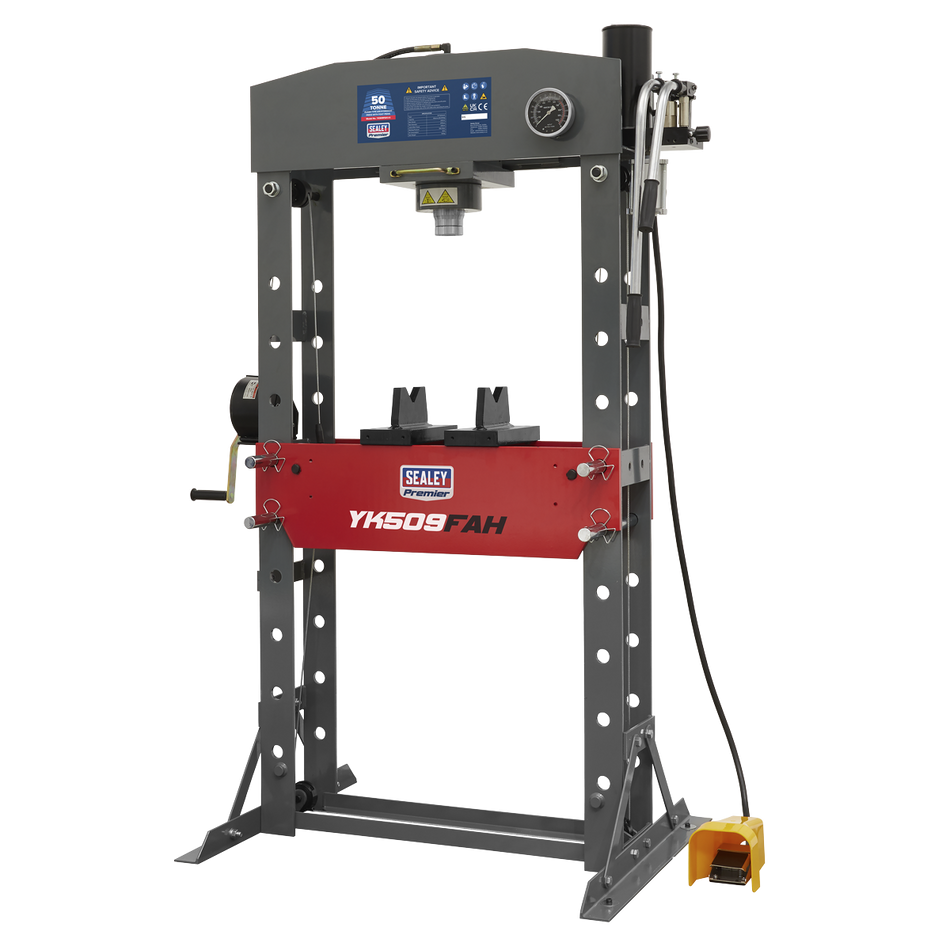 Sealey YK509FAH 50tonne Floor Type Air/Hydraulic Press with Foot Pedal