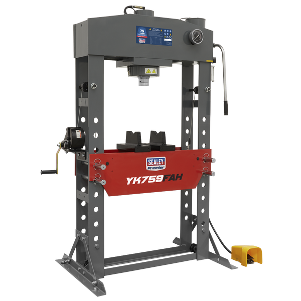 Sealey YK759FAH 75tonne Floor Type Air/Hydraulic Press with Foot Pedal
