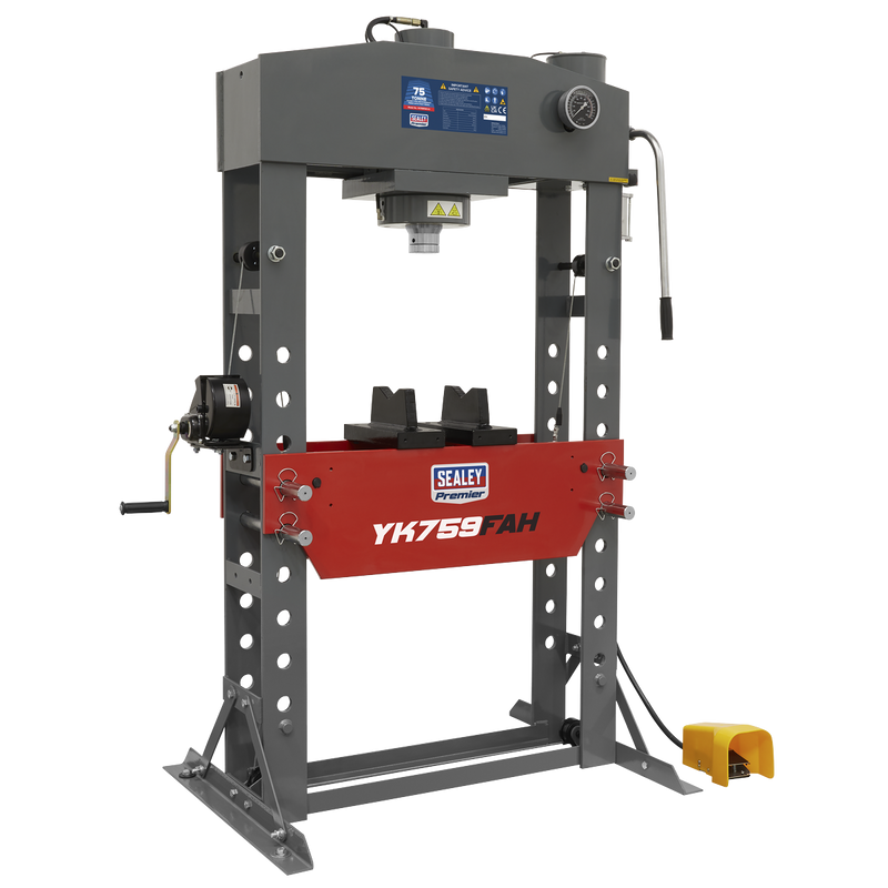 Sealey YK759FAH 75tonne Floor Type Air/Hydraulic Press with Foot Pedal