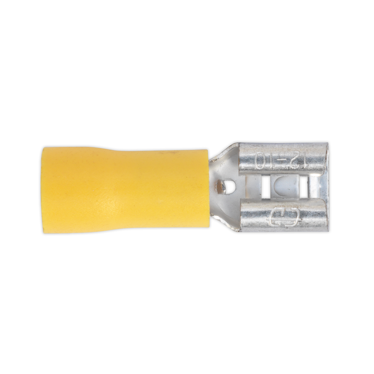 Sealey YT13 6.3mm Yellow Push-On Female Terminal - Pack of 100