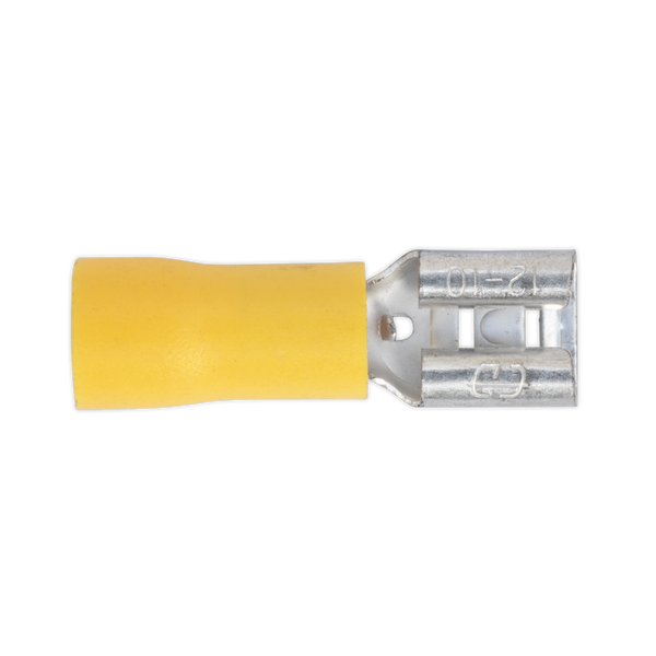 Sealey YT13 6.3mm Yellow Push-On Female Terminal - Pack of 100