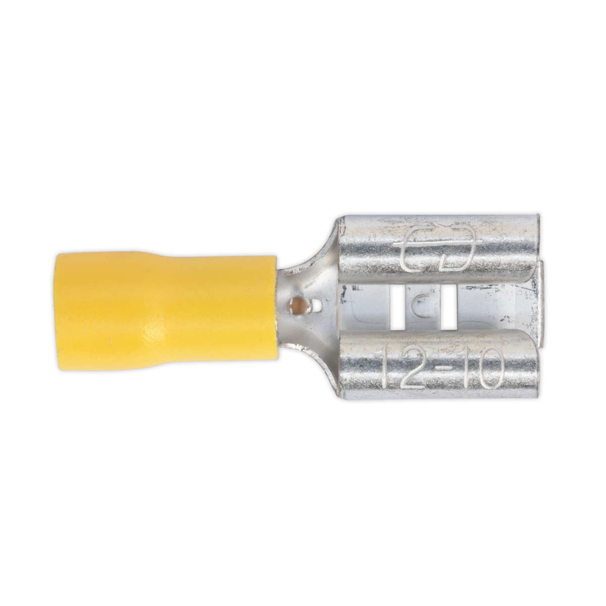 Sealey YT14 9.5mm Yellow Push-On Female Terminal - Pack of 100