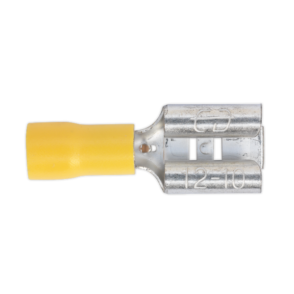 Sealey YT14 9.5mm Yellow Push-On Female Terminal - Pack of 100