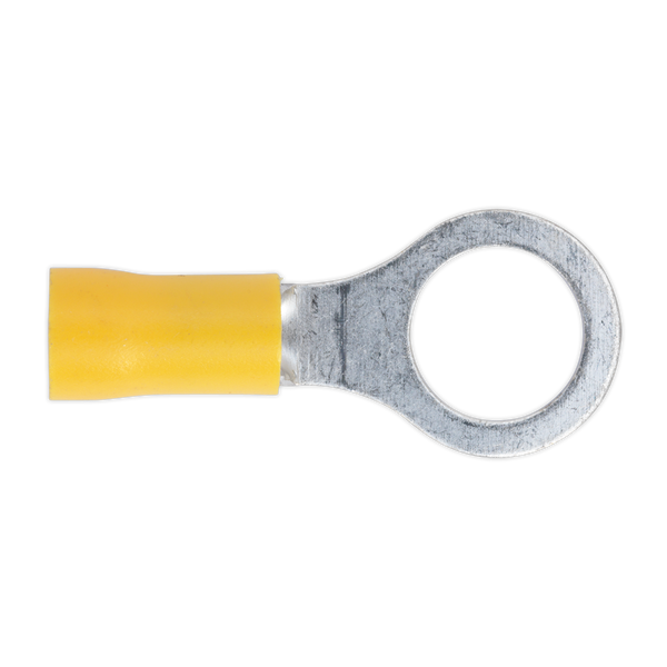 Sealey YT16 10.5mm (3/8") Yellow Easy-Entry Ring Terminal - Pack of 100