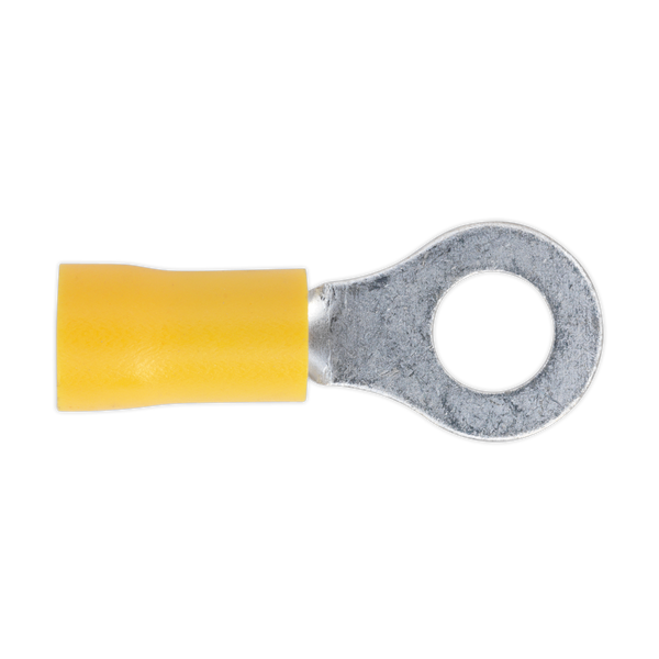 Sealey YT19 6.4mm (1/4") Yellow Easy-Entry Ring Terminal - Pack of 100