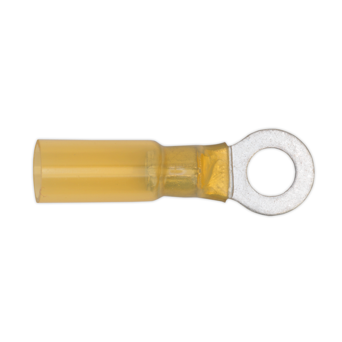 Sealey YTSR2564 6.4mm Yellow Heat Shrink Ring Terminal - Pack of 25