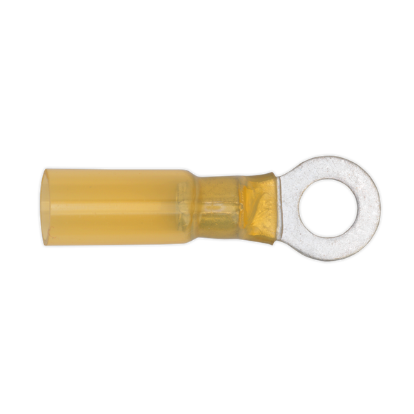 Sealey YTSR2564 6.4mm Yellow Heat Shrink Ring Terminal - Pack of 25