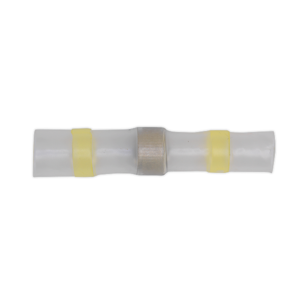Sealey YTSSB25 Yellow Heat Shrink Solder Butt Connector Terminal - Pack of 25