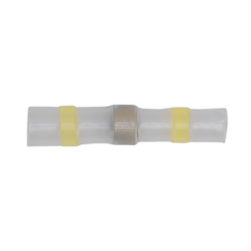Sealey YTSSB25 Yellow Heat Shrink Solder Butt Connector Terminal - Pack of 25