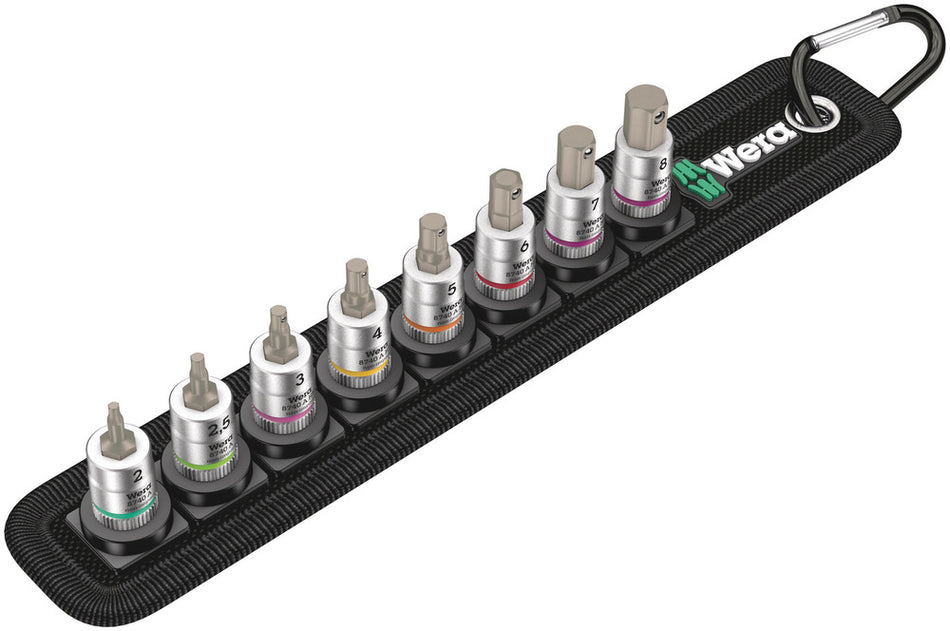 Wera 05003881001 Belt A 2 Zyklop In-Hex-Plus bit socket set with holding function, 1/4" drive, 8 pieces