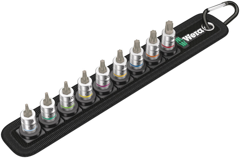 Wera 05003882001 Belt A 3 TORXÃ‚Â® HF Zyklop bit socket set with holding function, 1/4" drive, 9 pieces