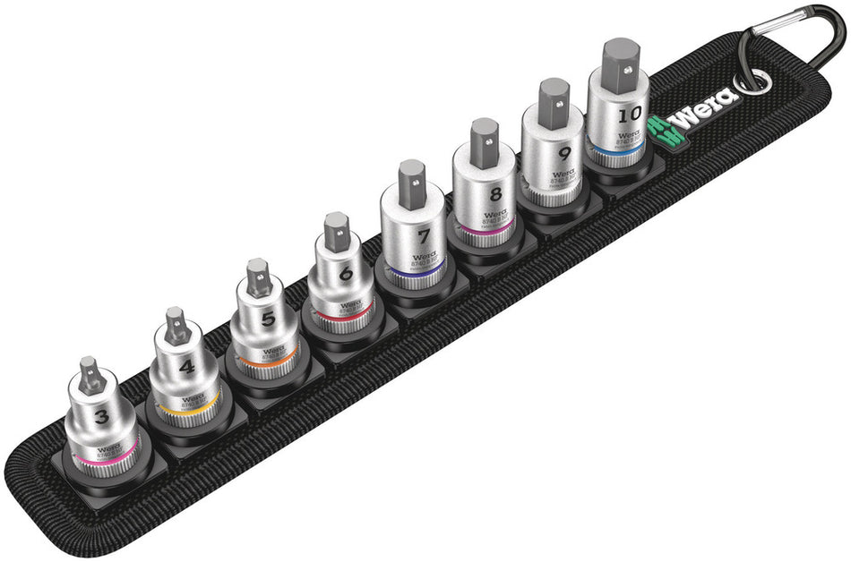 Wera 05003971001 Belt B 2 Zyklop In-Hex-Plus bit socket set with holding function, 3/8" drive, 8 pieces