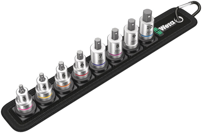 Wera 05003971001 Belt B 2 Zyklop In-Hex-Plus bit socket set with holding function, 3/8" drive, 8 pieces