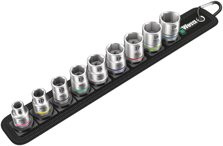 Wera 05003973001 Belt B 4 Zyklop socket set, 3/8" drive, 9 pieces