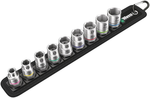 Wera 05003973001 Belt B 4 Zyklop socket set, 3/8" drive, 9 pieces