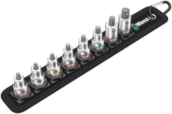 Wera 05003974001 Belt B Imperial 1 Zyklop In-Hex-Plus bit socket set with holding function, 3/8" drive, 8 pieces