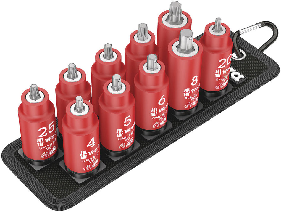 Wera 05004930001 Belt B VDE 1 Zyklop bit socket set TORXÃ‚Â® / hexagonal socket with holding function, 3/8" drive, 11 pieces