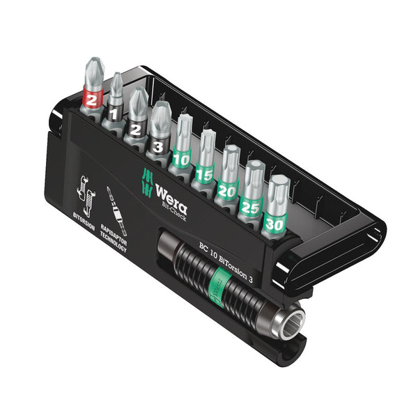Wera 05073418001 Bit-Check 10 BiTorsion 3 SB, 10 pieces