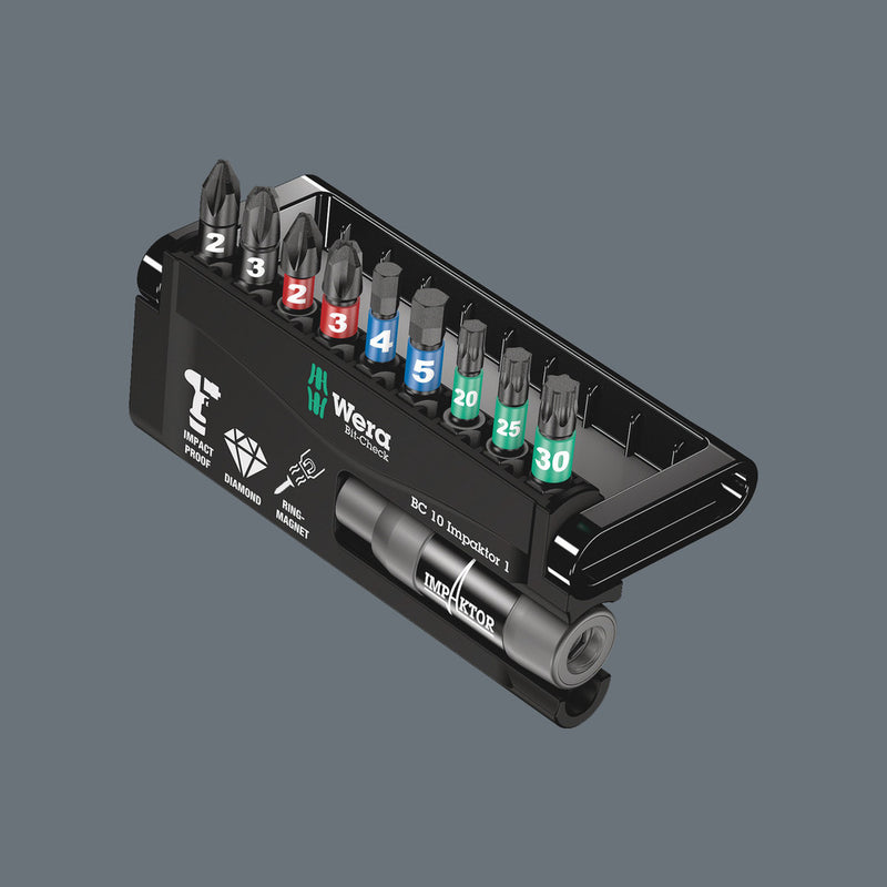 Wera 05073980001 Bit-Check 10 Impaktor 1 SB, 10 pieces