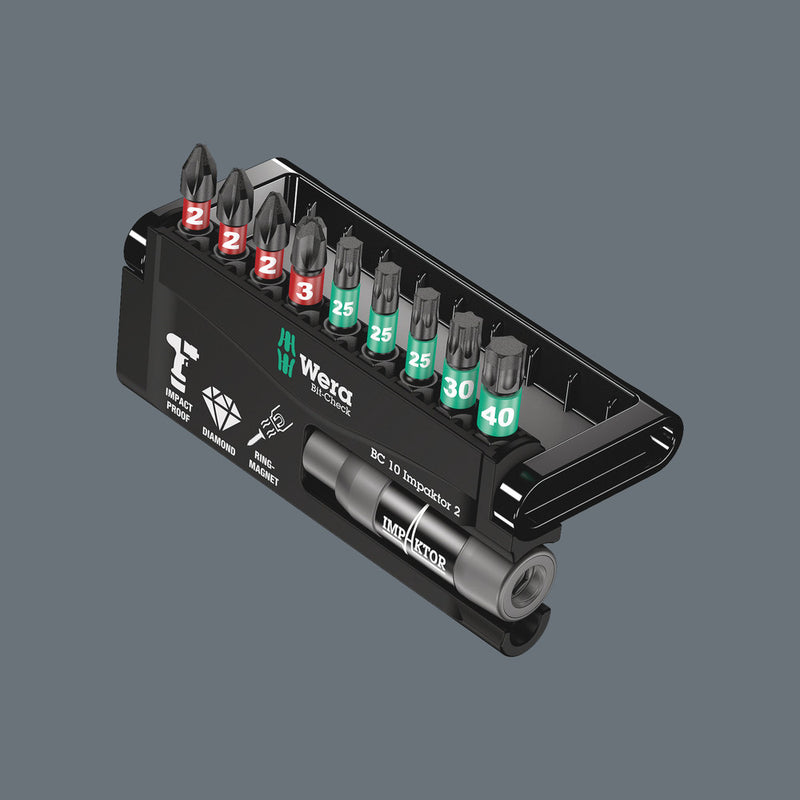 Wera 05057682001 Bit-Check 10 Impaktor 2, 10 pieces