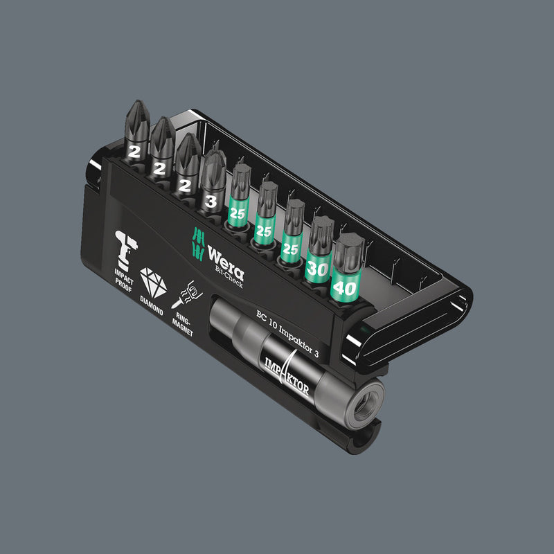 Wera 05057683001 Bit-Check 10 Impaktor 3, 10 pieces