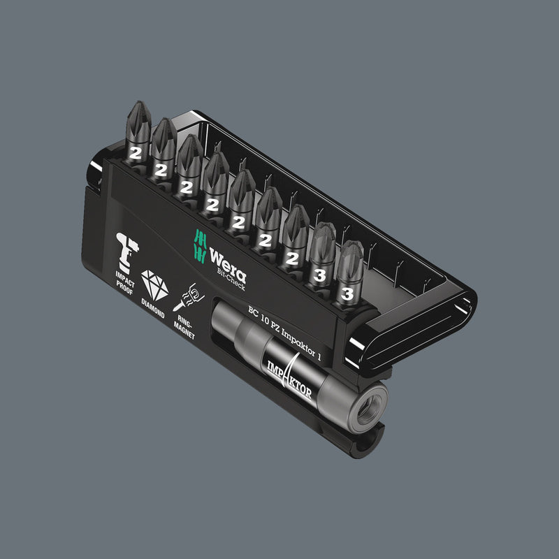 Wera 05057684001 Bit-Check 10 PZ Impaktor 1, 10 pieces