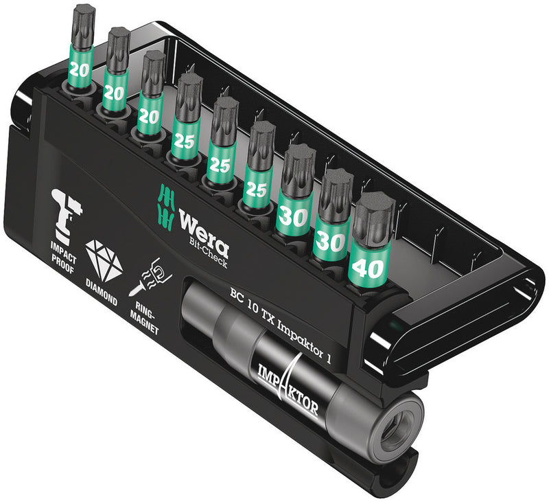 Wera 05057688001 Bit-Check 10 TX Impaktor 1, 10 pieces