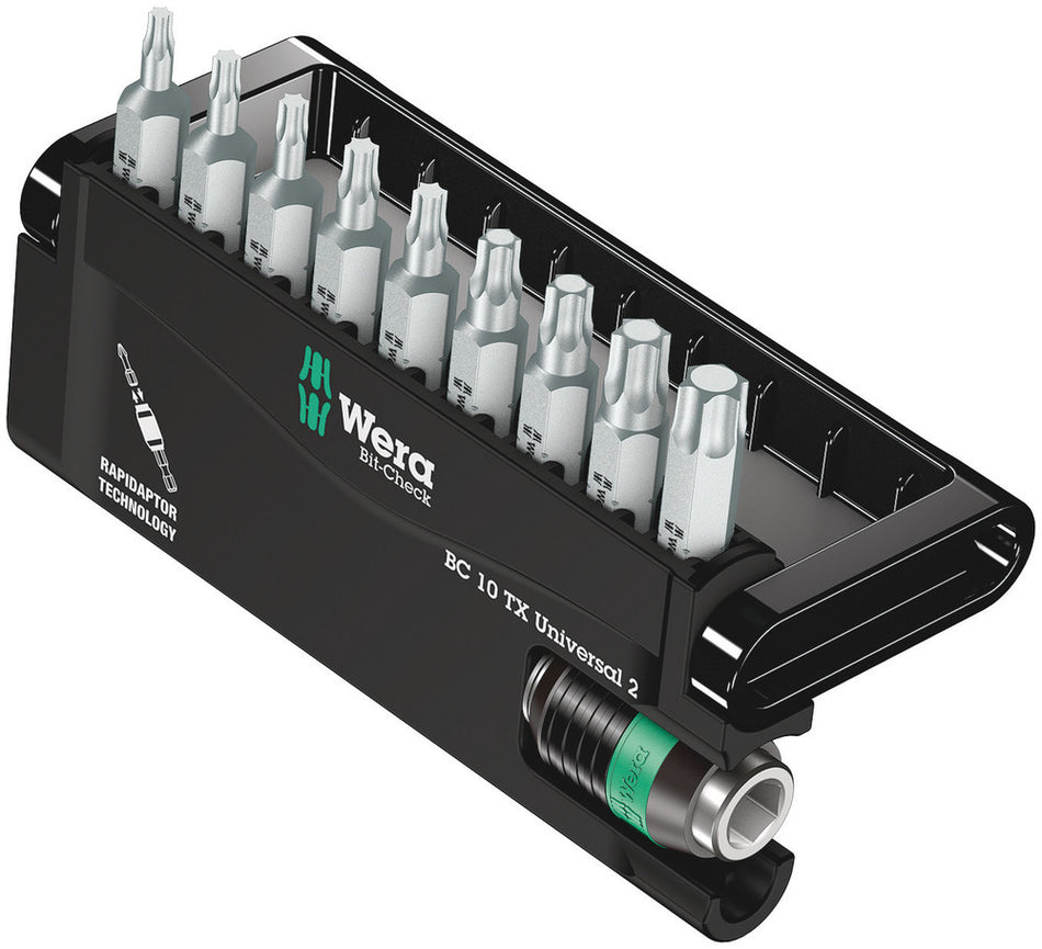 Wera 05057115001 Bit-Check 10 TX Universal 2, 10 pieces