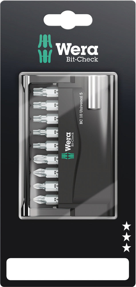 Wera 05073416001 Bit-Check 10 Universal 5 SB, 10 pieces