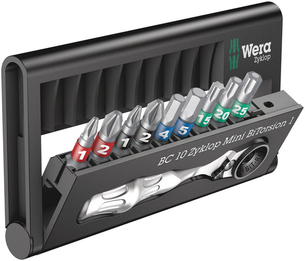 Wera 05057418001 Bit-Check 10 Zyklop Mini BiTorsion 1, 10 pieces