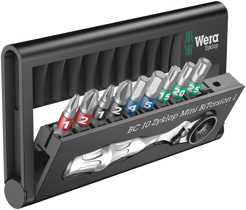 Wera 05057418001 Bit-Check 10 Zyklop Mini BiTorsion 1, 10 pieces