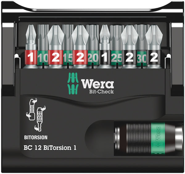 Wera 05057420001 Bit-Check 12 BiTorsion 1, 12 pieces