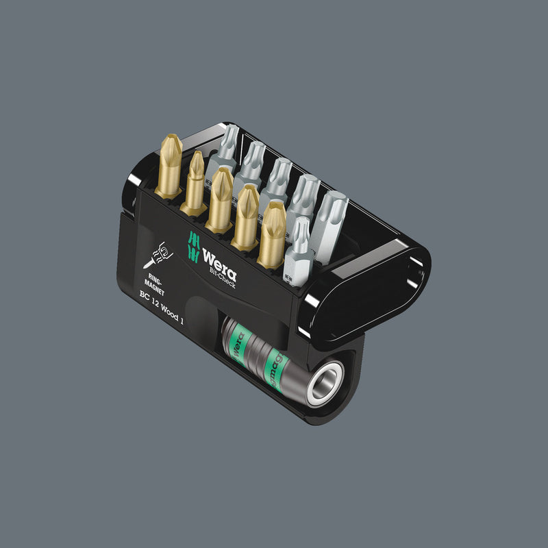 Wera 05136390001 Bit-Check 12 Wood 1 SB, 12 pieces