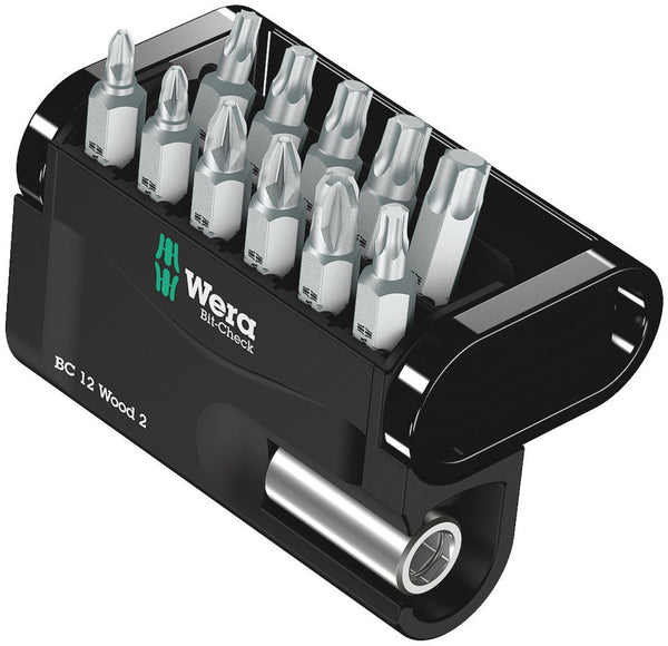 Wera 05136391001 Bit-Check 12 Wood 2 SB, 12 pieces