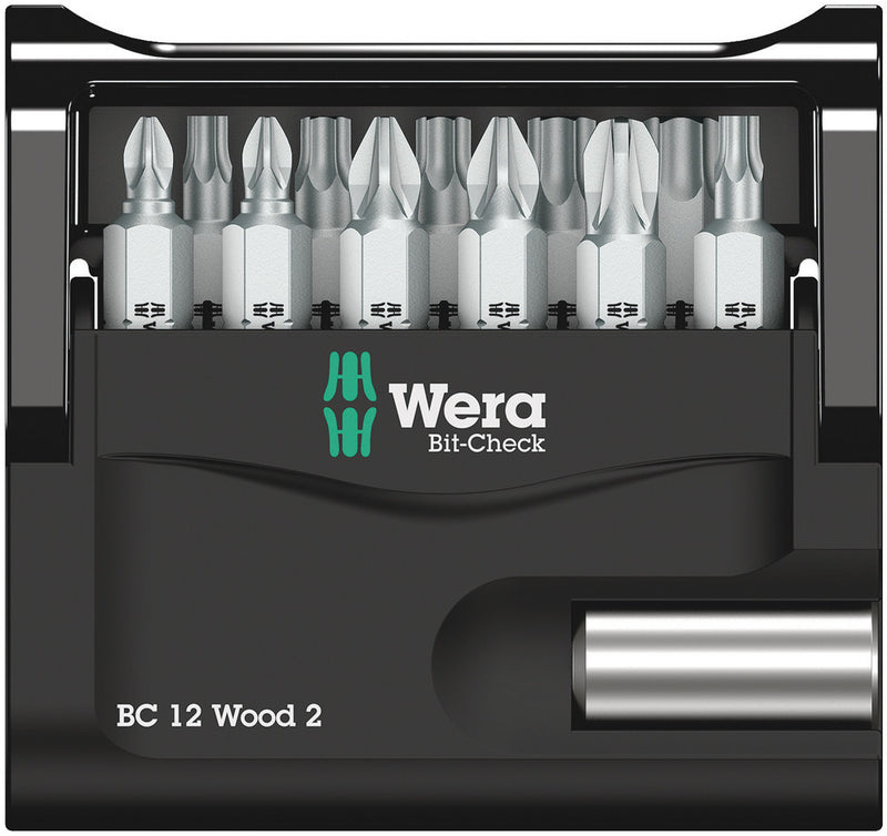 Wera 05057422001 Bit-Check 12 Wood 2, 12 pieces