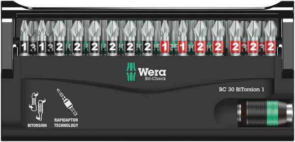 Wera 05057430001 Bit-Check 30 BiTorsion 1, 30 pieces