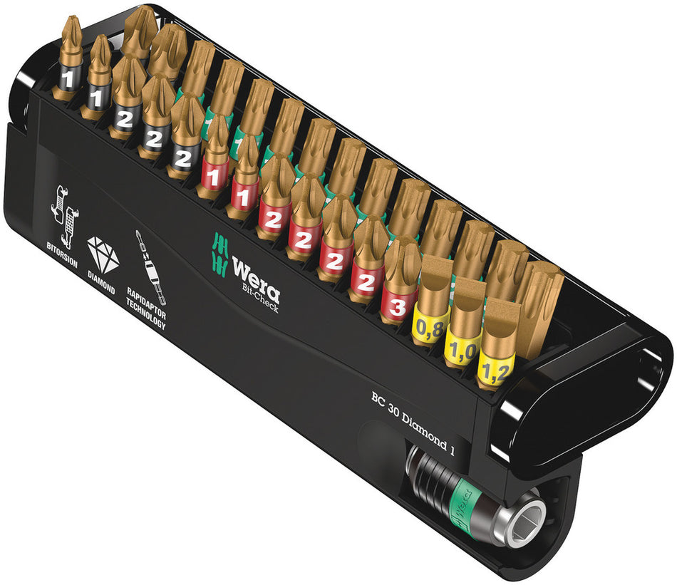 Wera 05057431001 Bit-Check 30 Diamond 1, 30 pieces