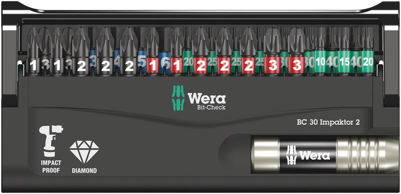 Wera 05057697001 Bit-Check 30 Impaktor 2, 30 pieces